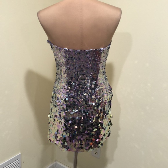 NWT-Sherri Hill Dress Size 8 Lilac Pastel Purple Sequin Mini Style 8433 - Picture 6 of 11